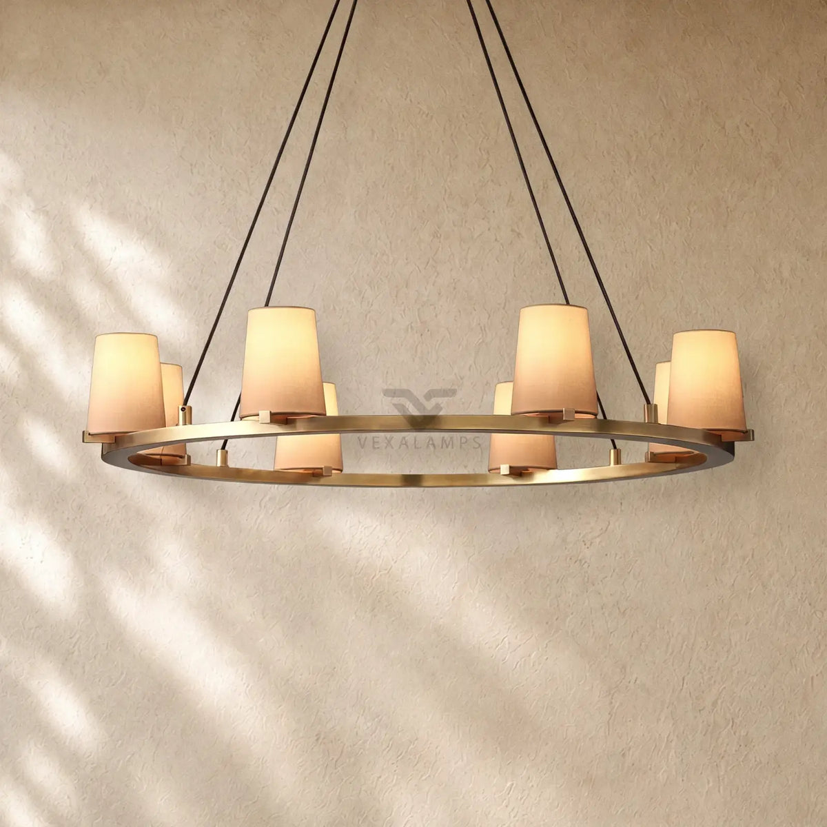 Pauillacia Fabric Shade Round Chandelier