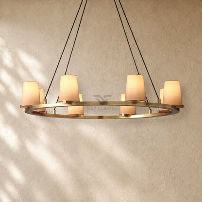 Pauillacia Fabric Shade Round Chandelier