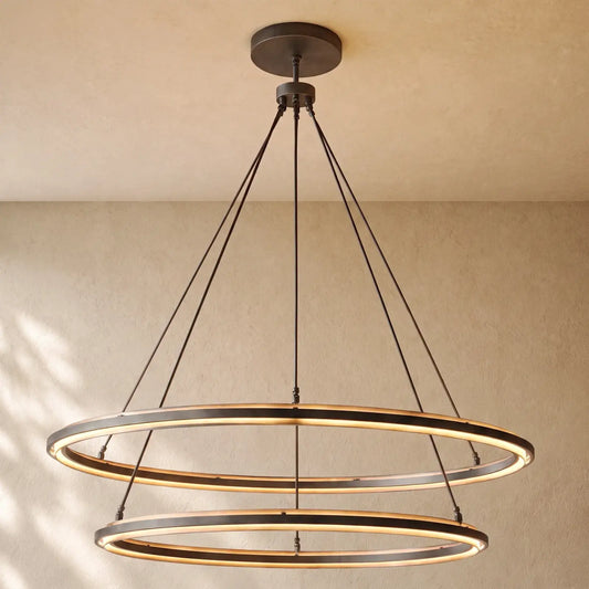 Perralte Two-Tier Round Chandelier 60“ - Forged Iron