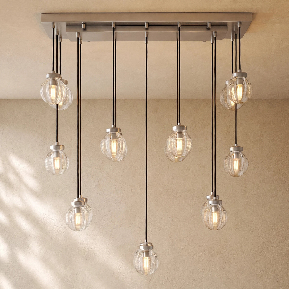Pearly Rectangular Chandelier