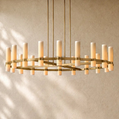Ravella Round Milk Glass Chandelier