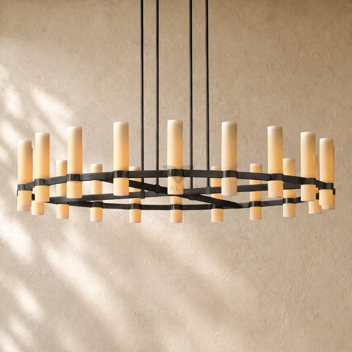 Ravella Round Milk Glass Chandelier
