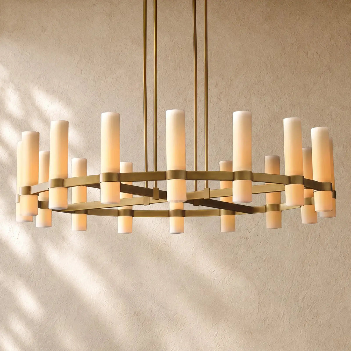 Ravella Round Milk Glass Chandelier