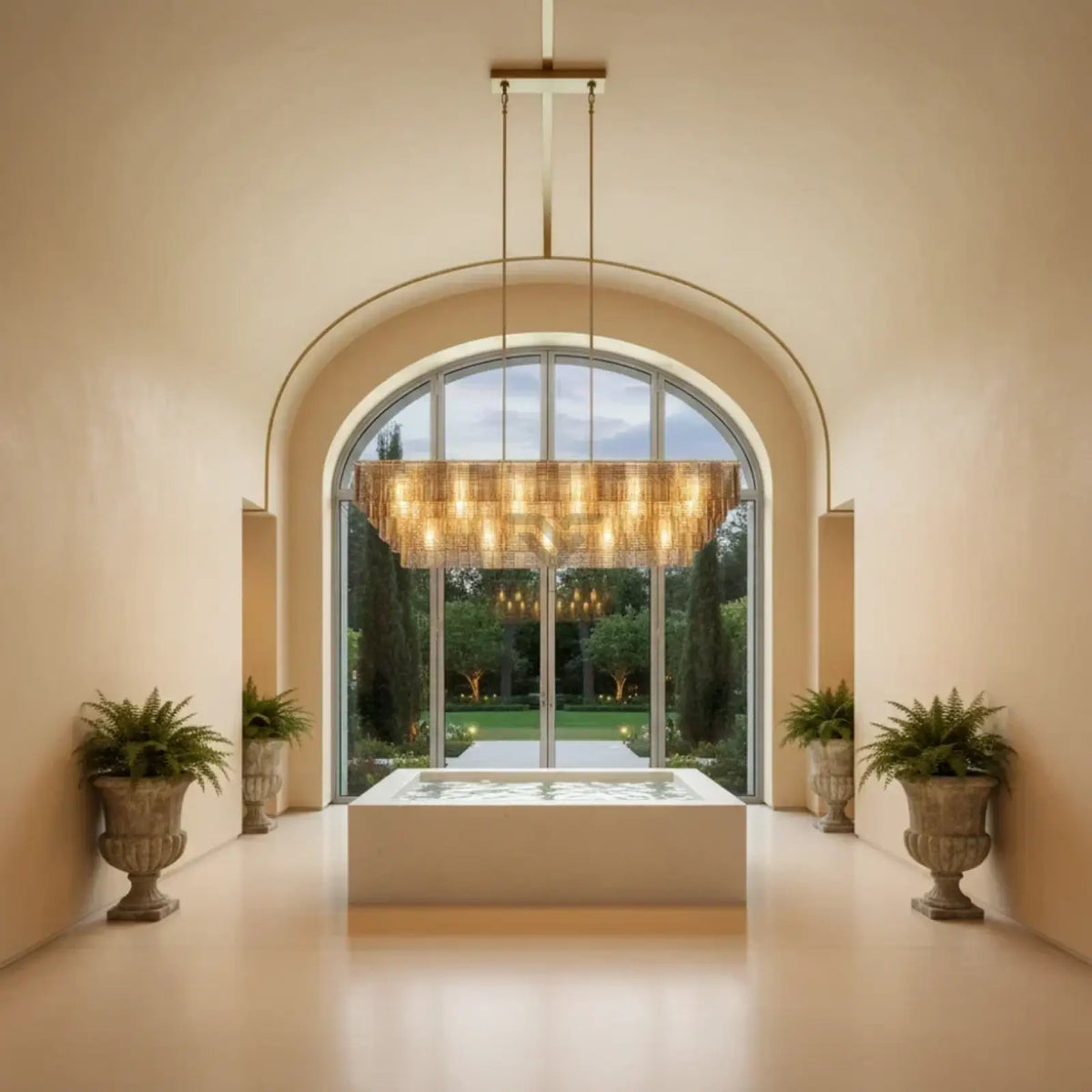 Sirena Glass Rectangular Chandelier