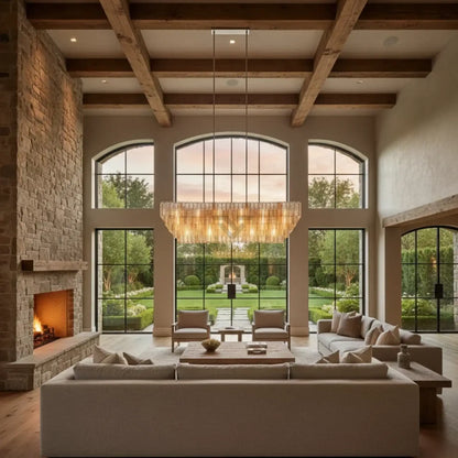 Sirena Glass Rectangular Chandelier