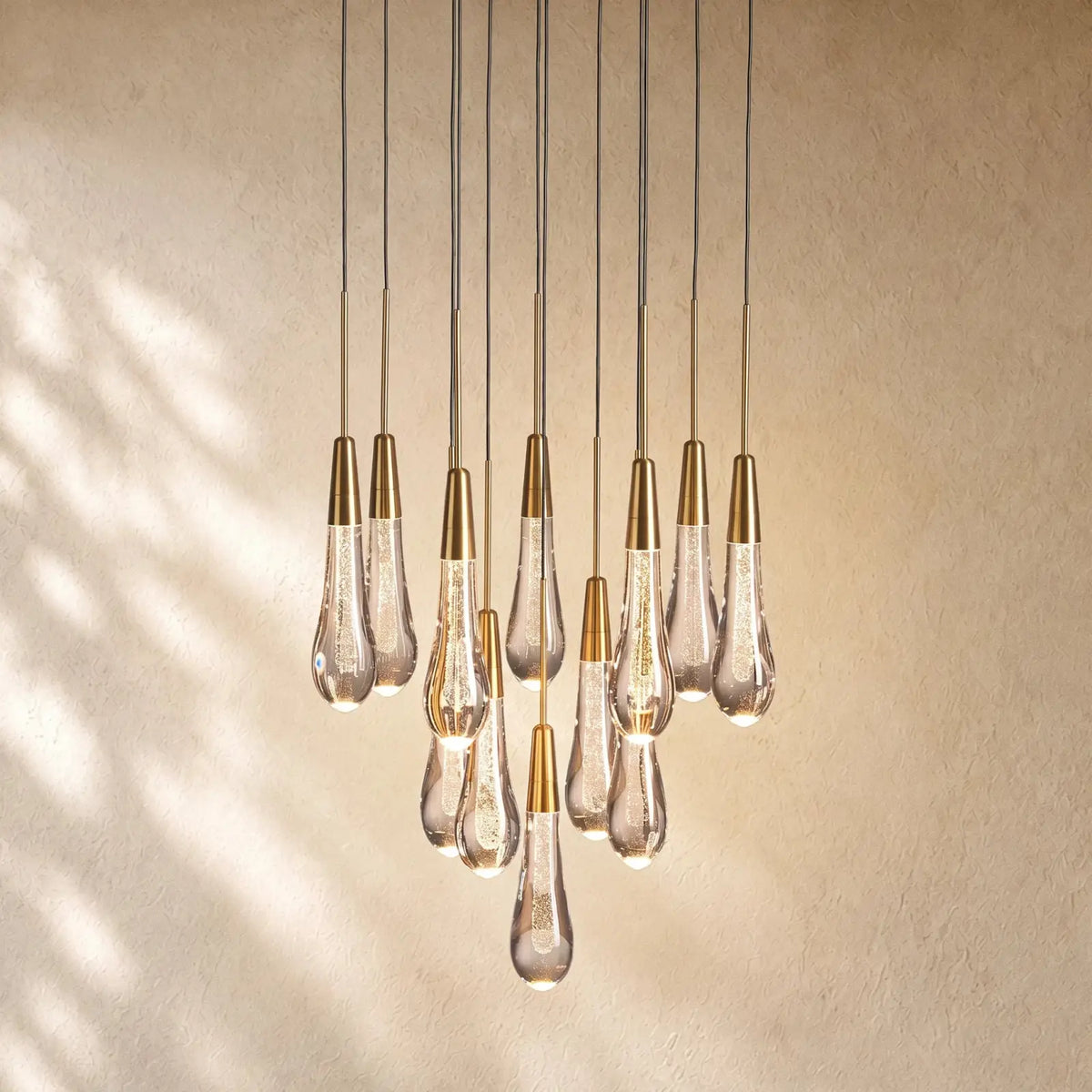 Soltairan Round Chandelier 17’’ 24’’ 36’’ 48’’ 58’’ - 12-Light 17’’ / Brass