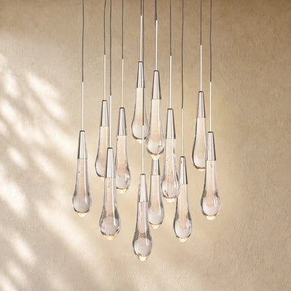 Soltairan Round Chandelier 17’’ 24’’ 36’’ 48’’ 58’’ - 12-Light 17’’ / Nickel