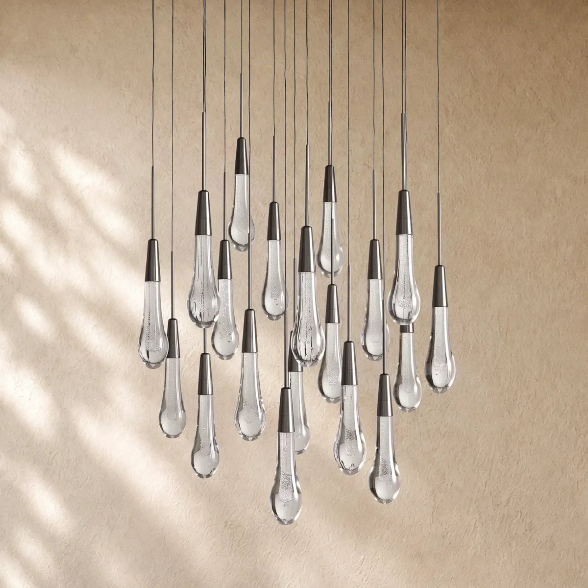 Soltairan Round Chandelier 17’’ 24’’ 36’’ 48’’ 58’’ - 19-Light 24’’ / Black