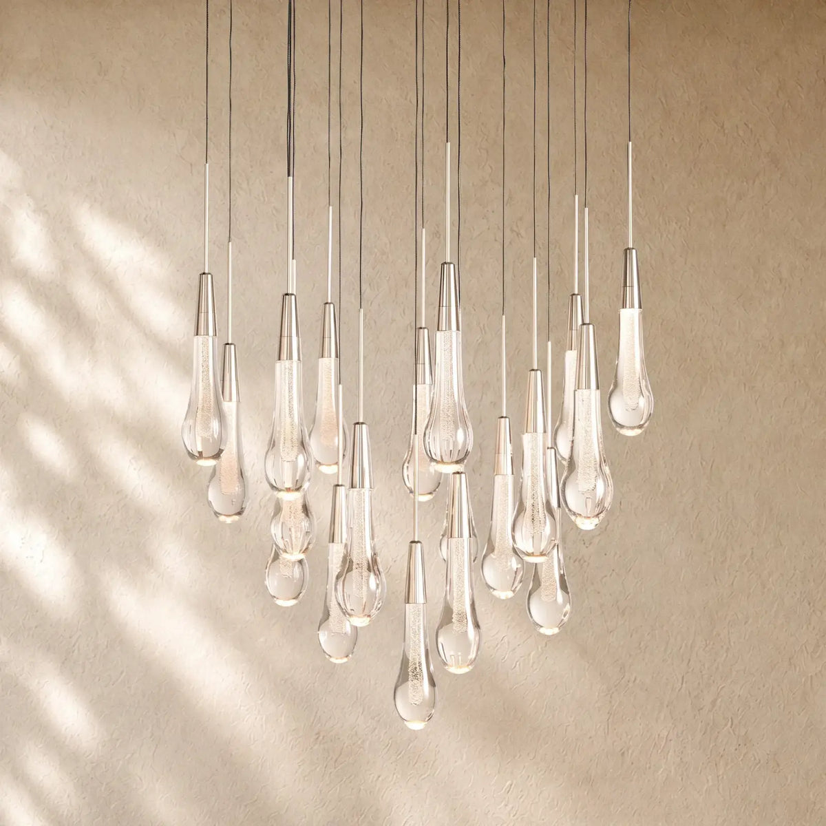 Soltairan Round Chandelier 17’’ 24’’ 36’’ 48’’ 58’’ - 19-Light 24’’ / Nickel