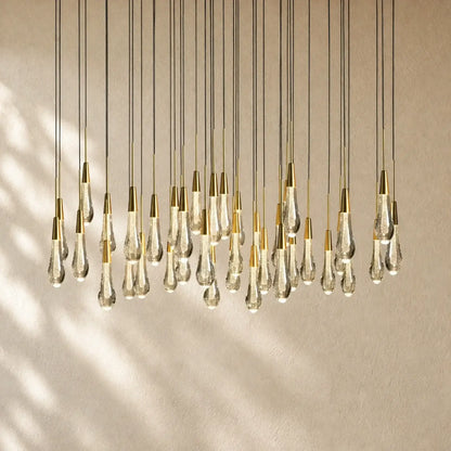 Soltairan Round Chandelier 17’’ 24’’ 36’’ 48’’ 58’’ - 39-Light 48’’ / Brass