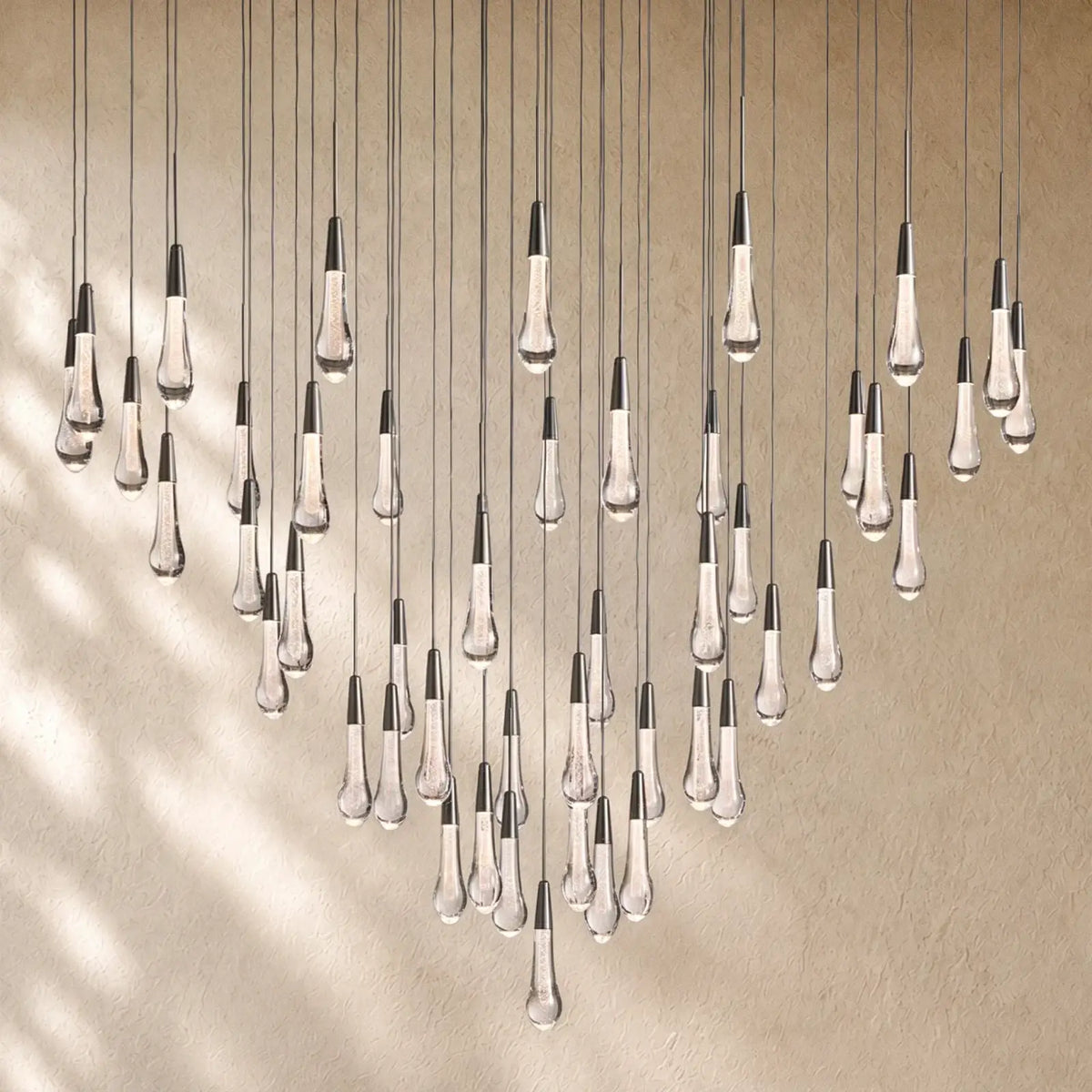 Soltairan Round Chandelier 17’’ 24’’ 36’’ 48’’ 58’’ - 47-Light 58’’ / Black