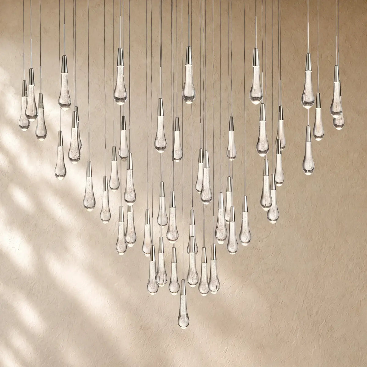 Soltairan Round Chandelier 17’’ 24’’ 36’’ 48’’ 58’’ - 47-Light 58’’ / Nickel