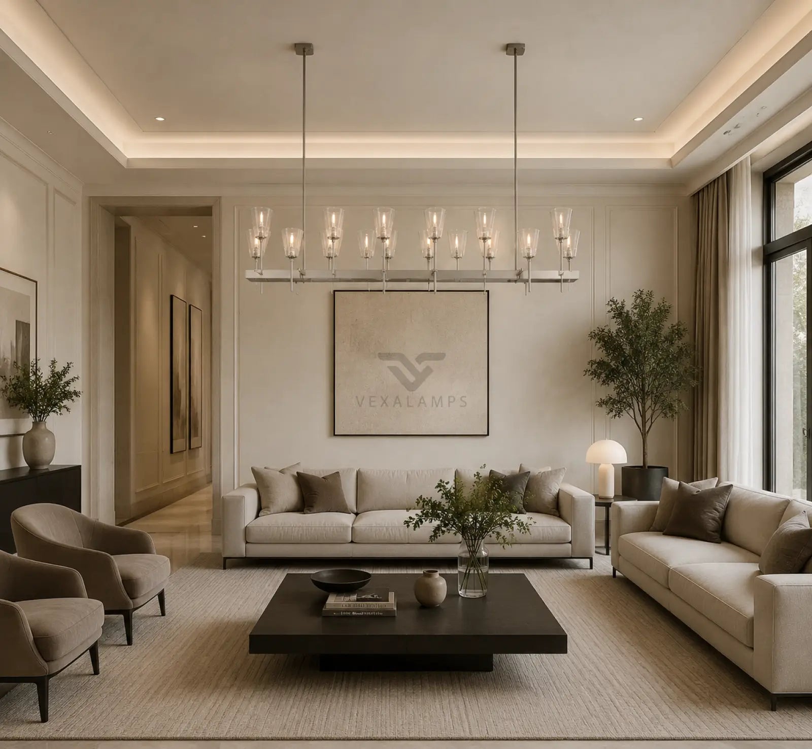 Torch De Vera Rectangular Chandelier