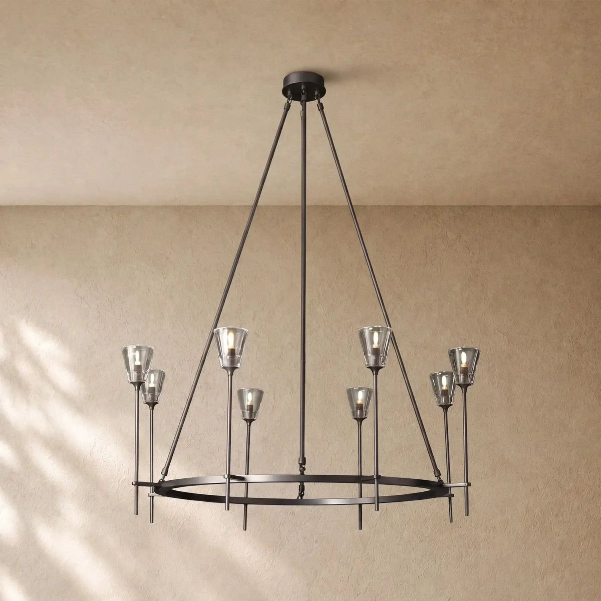 Torch de Vera Round Chandelier - Bronze / 46’’