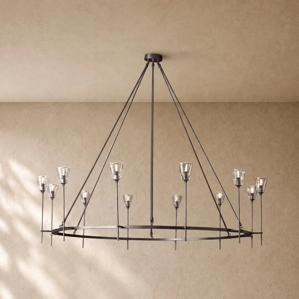 Torch de Vera Round Chandelier - Bronze / 70’’