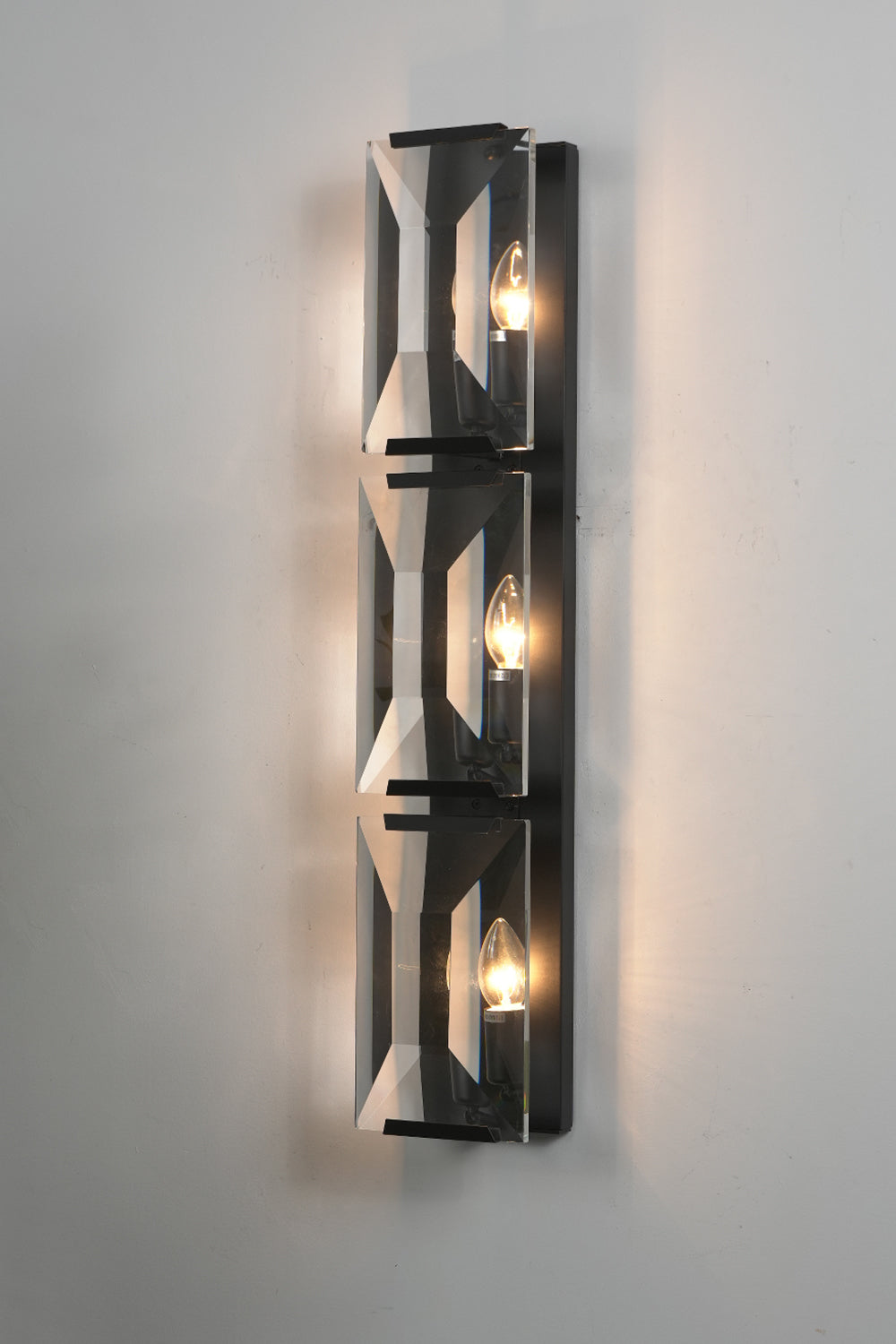 Triple Sparkling Faceted Wall Light - view 13 | vexalamps