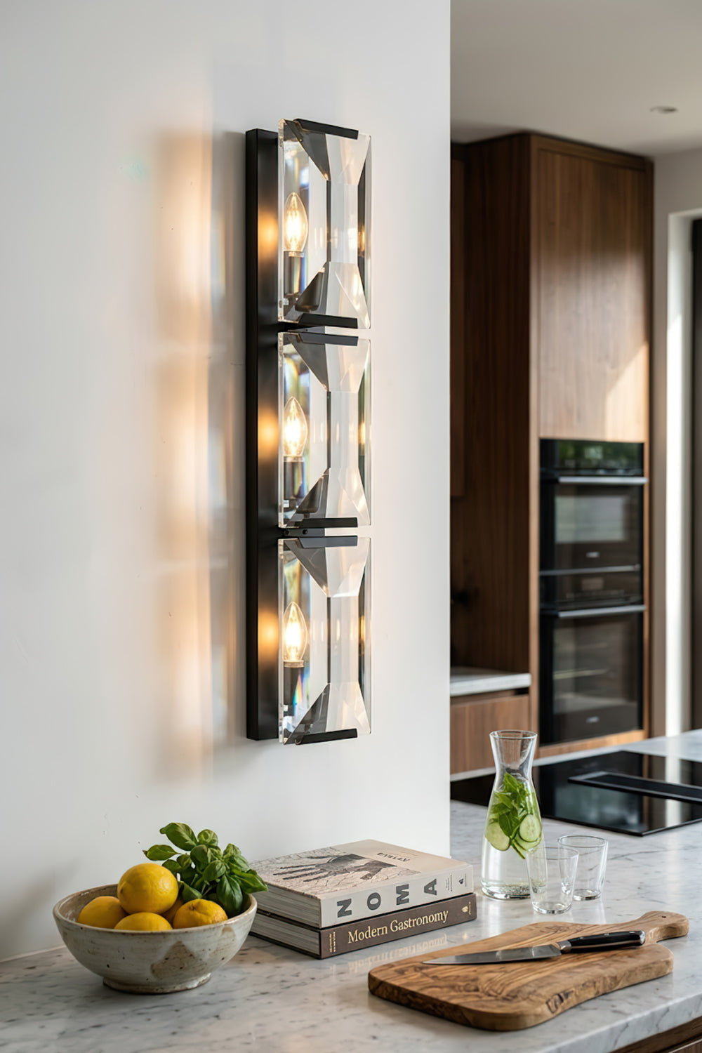 Triple Sparkling Faceted Wall Light - view 7 | vexalamps