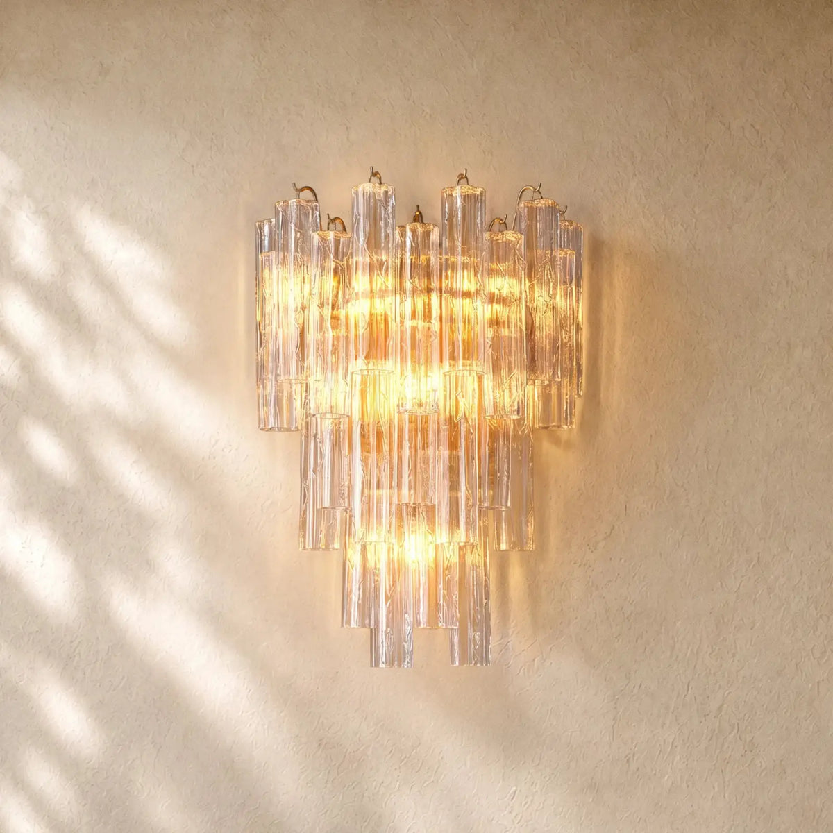 Tronchy Glass Grand Sconce - Lacquered Burnished Brass / Smoke