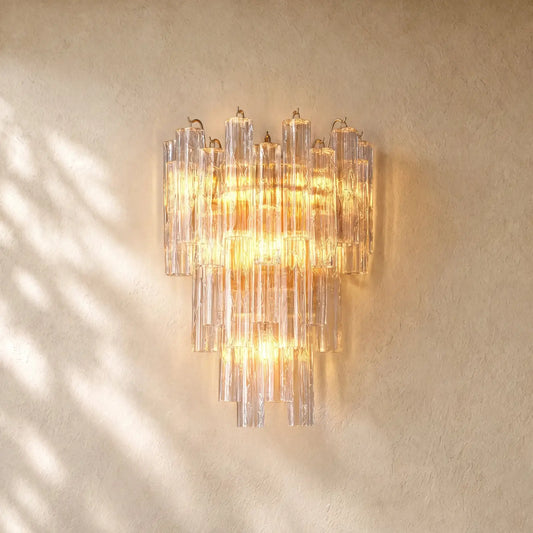 Tronchy Glass Grand Sconce - Lacquered Burnished Brass / Smoke