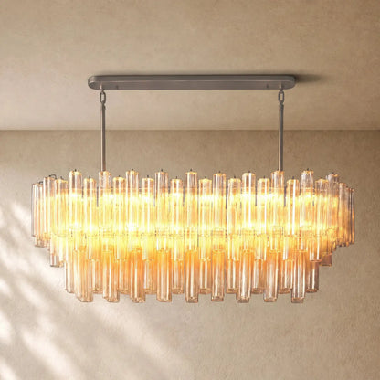 Tronchy Glass Linear Chandelier - Bronze / 55’’ / Smoke