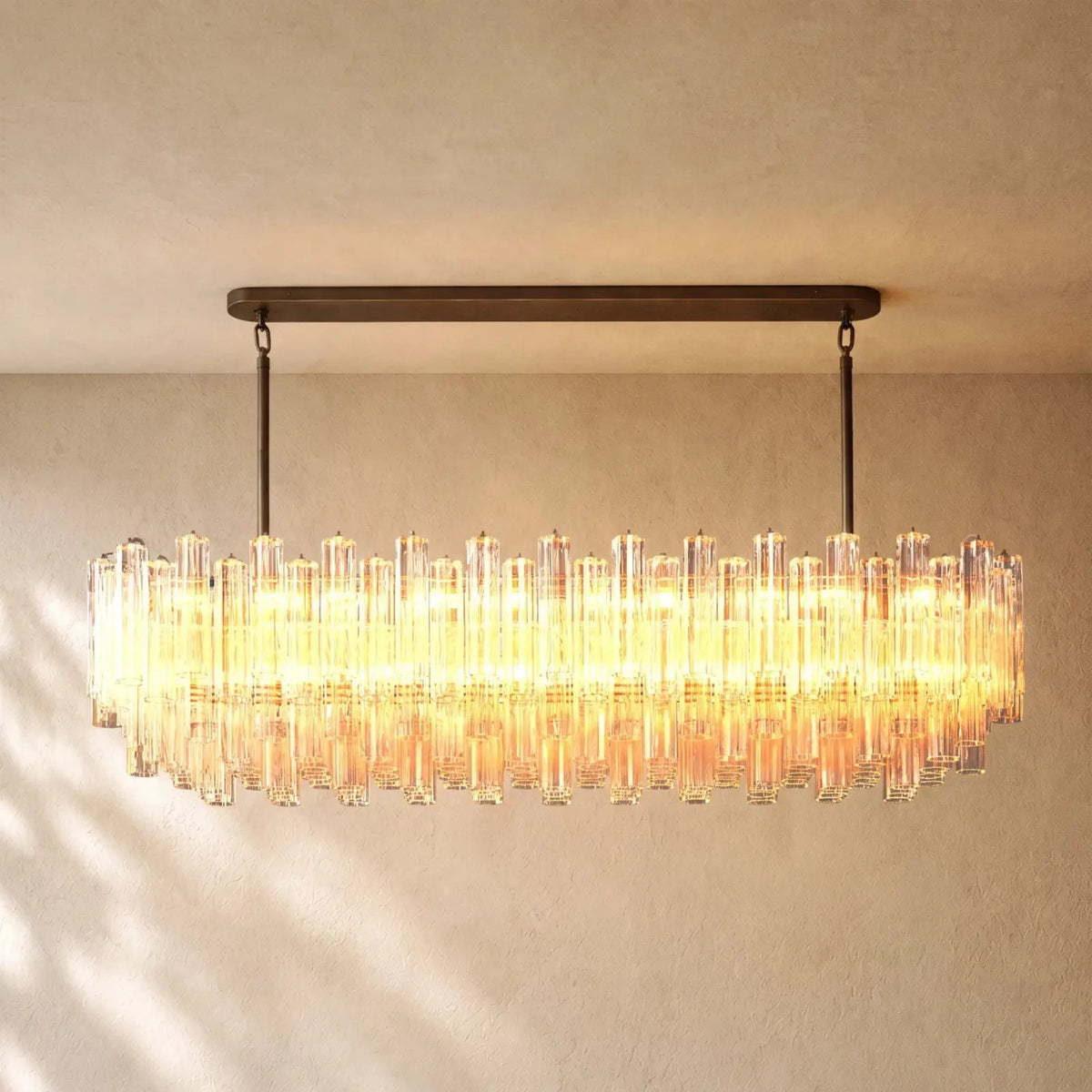 Tronchy Glass Linear Chandelier - Bronze / 73’’ / Smoke