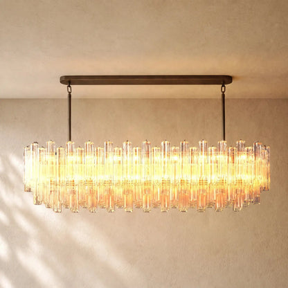 Tronchy Glass Linear Chandelier - Bronze / 73’’ / Smoke