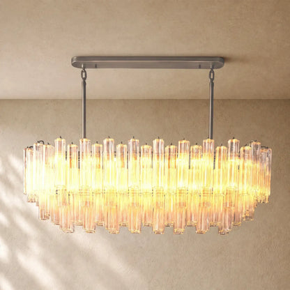 Tronchy Glass Linear Chandelier - Bronze / 86’’ / Smoke