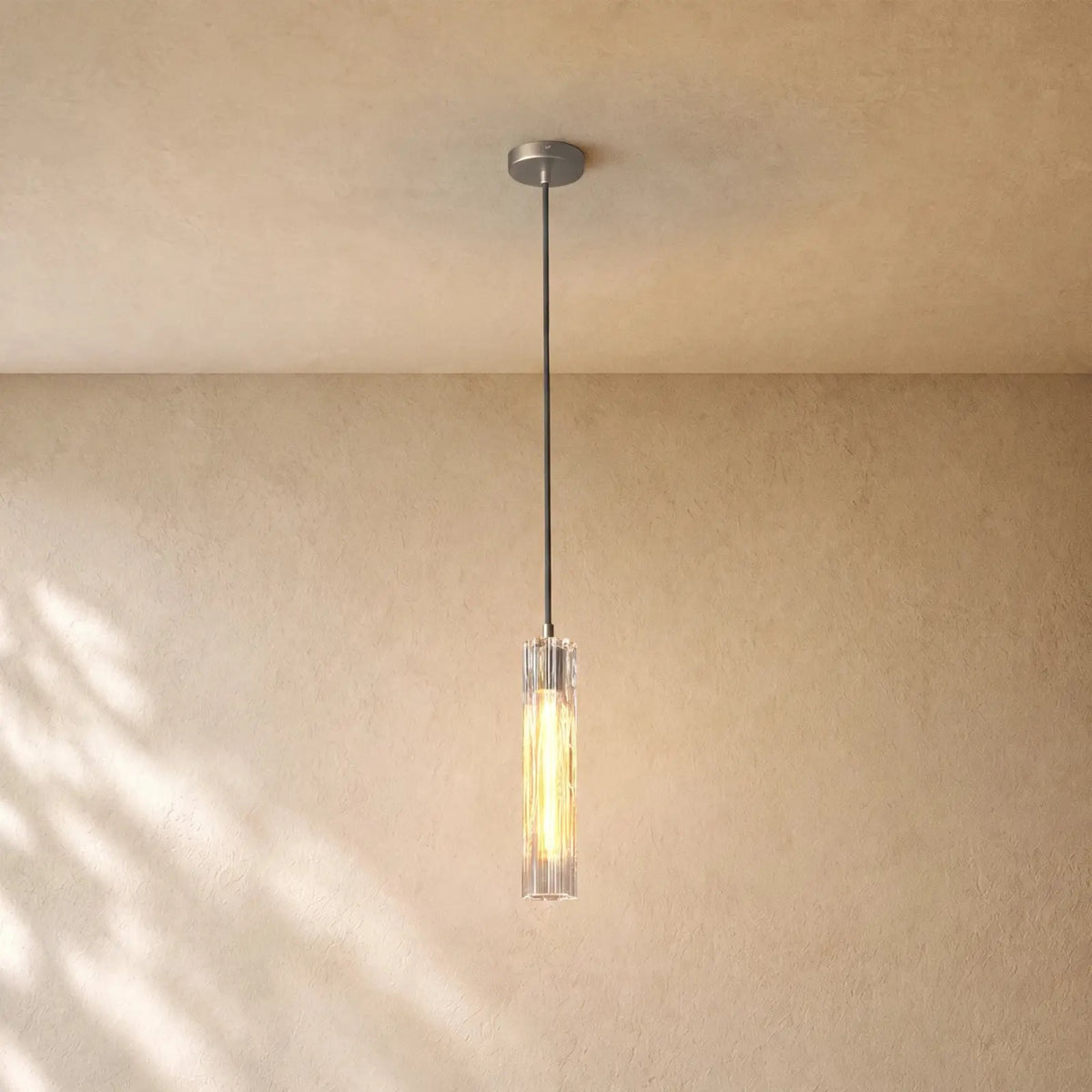 Tronchy Glass Pendant - Bronze / Clear