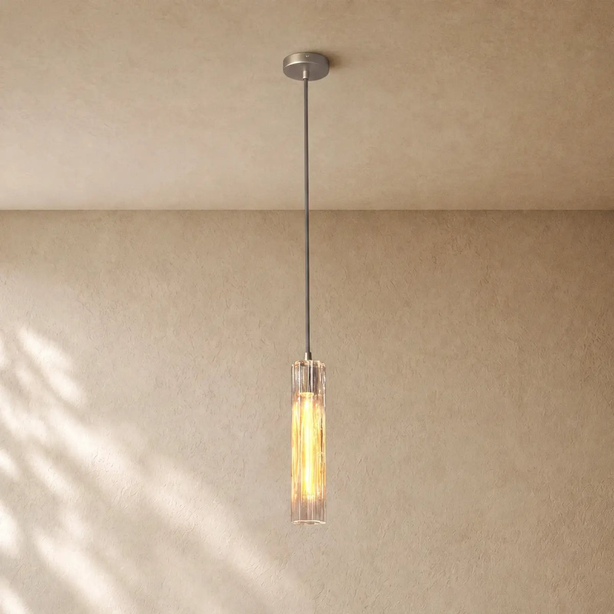 Tronchy Glass Pendant - Bronze / Smoke