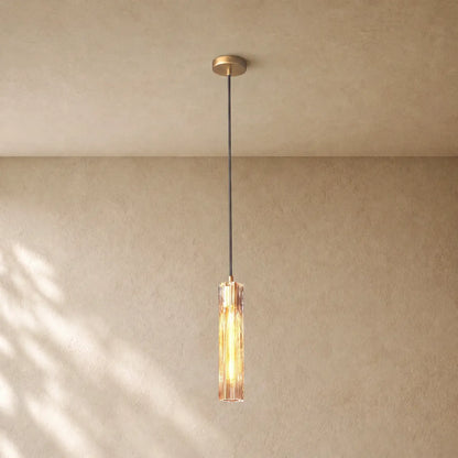 Tronchy Glass Pendant - Lacquered Burnished Brass / Smoke