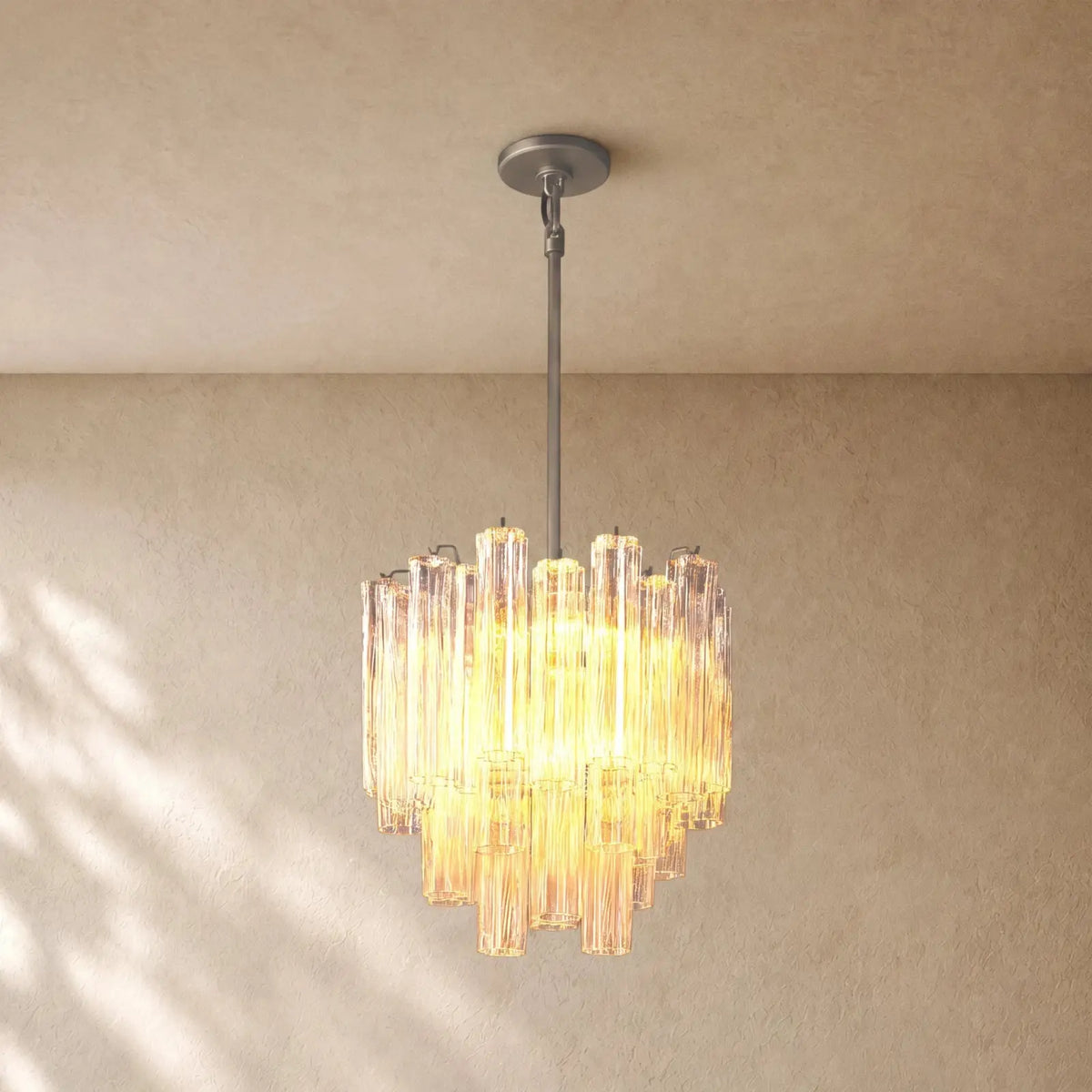 Tronchy Glass Round Chandelier - 19’’ / Bronze / Clear