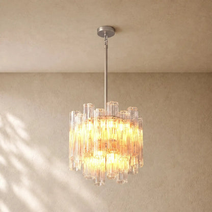 Tronchy Glass Round Chandelier - 22’’ / Bronze / Clear