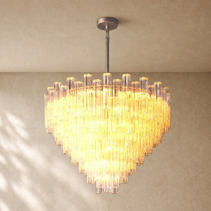 Tronchy Glass Round Chandelier - 48’’ / Bronze / Smoke