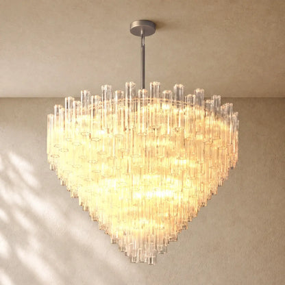 Tronchy Glass Round Chandelier - 61’’ / Bronze / Smoke