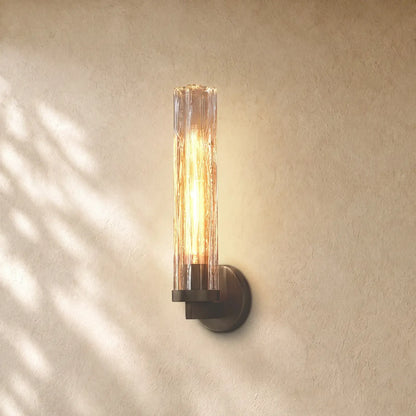 Tronchy Glass Sconce - Bronze / Clear
