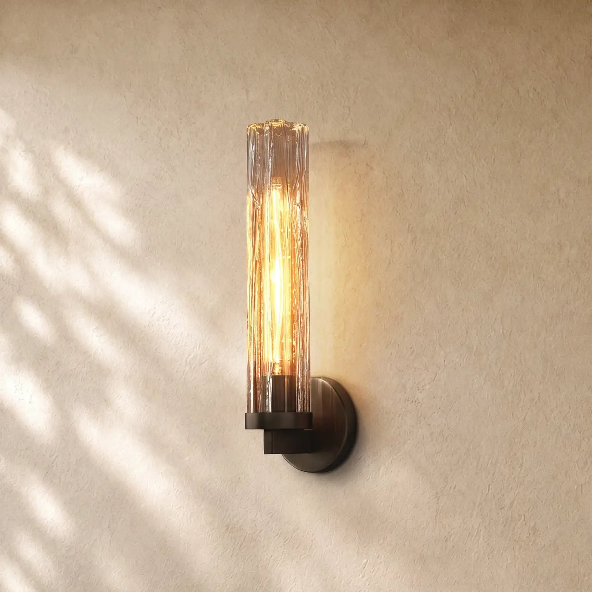 Tronchy Glass Sconce - Bronze / Smoke