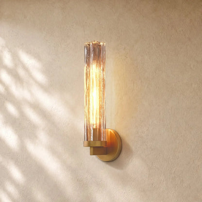 Tronchy Glass Sconce - Lacquered Burnished Brass / Smoke