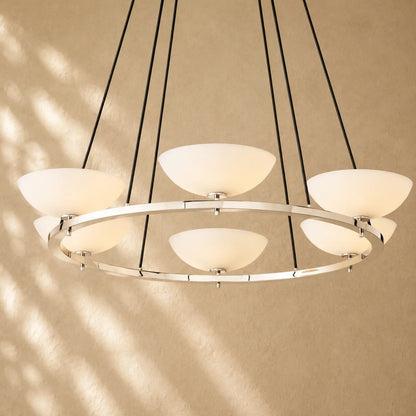 Vernat Round Chandelier - Polished Nickel / 48’’