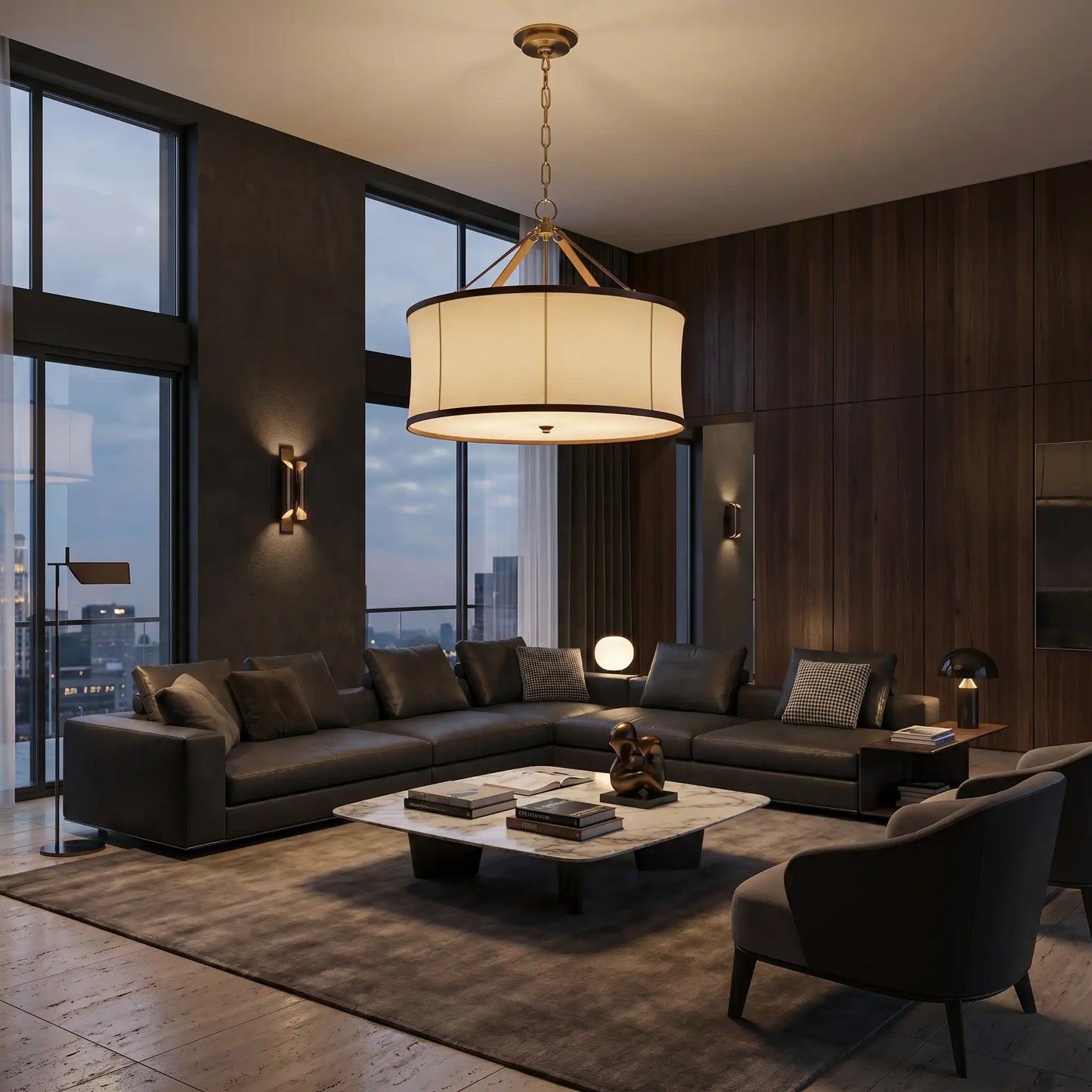 Halden Fabric Drum Chandelier