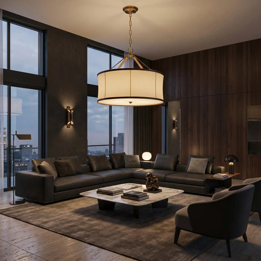 Halden Fabric Drum Chandelier