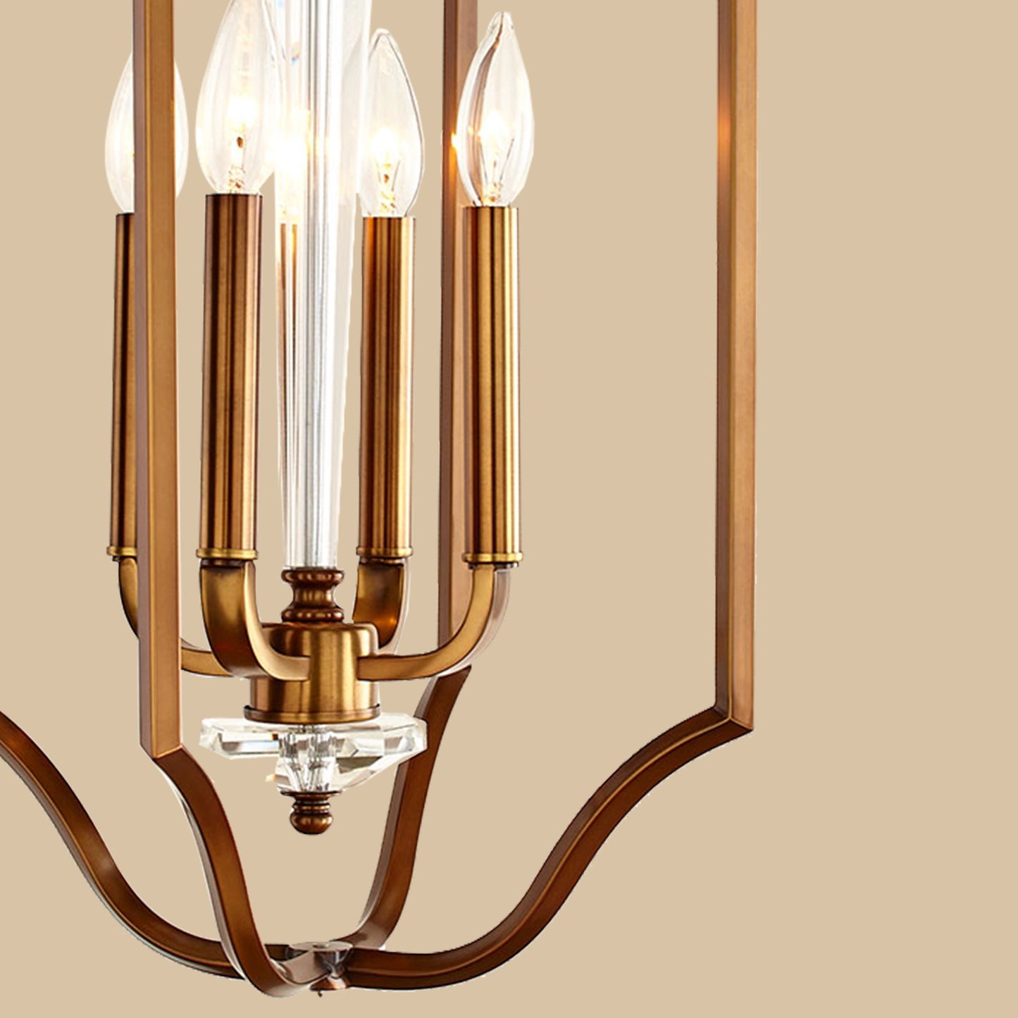 Lennox 4-Light Brass Lantern Chandelier