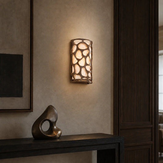 Riven Bronze Lattice Wall Sconce