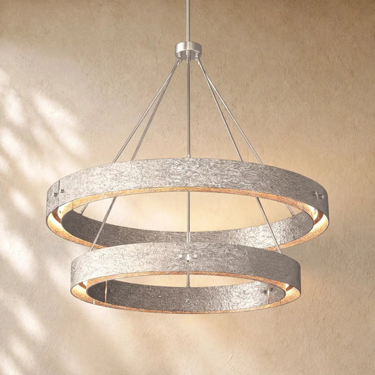 Vilary 2-tier Round Chandelier - Pewter / 36’’