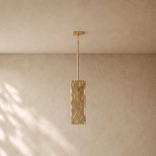 Vilary Rectangular Pendant - Brass